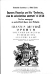 Cover of Joannes Meurcius and his 